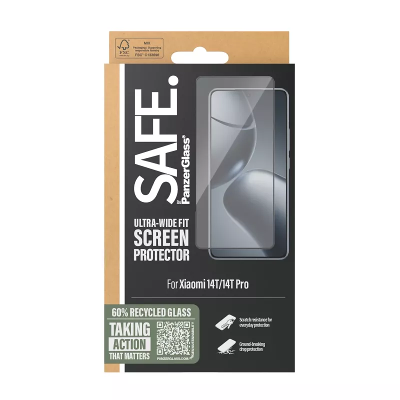 PanzerGlass SAFE. by ® ekraanikaitse Xiaomi 14T | 14T Pro | Ultra-Wide Fit