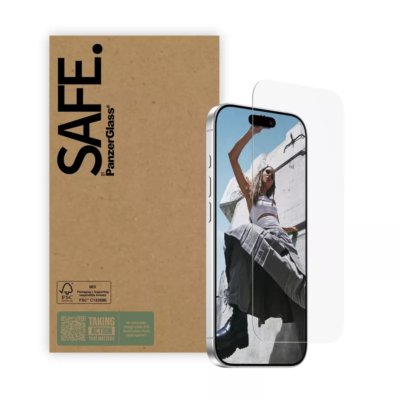 Ekraanikaitse PanzerGlass SAFE by iPhone 17 / iPhone 17 Pro / iPhone 16 Pro jaoks — ülilai sobivus, karastatud klaas, 10 tk pakendis