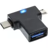 InLine USB 3.1/2.0 OTG T-adapter, USB-C isane või Micro-USB kuni A-pesa