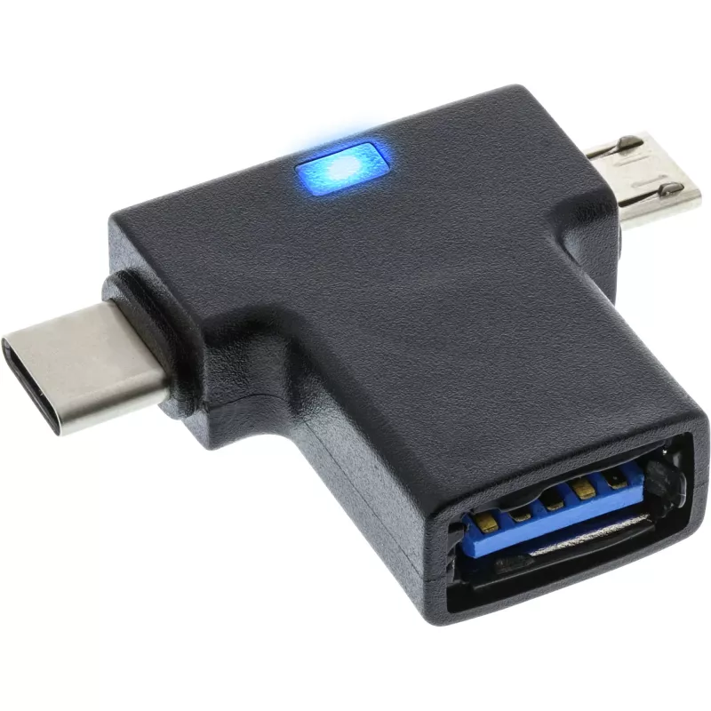 InLine USB 3.1/2.0 OTG T-adapter, USB-C isane või Micro-USB kuni A-pesa