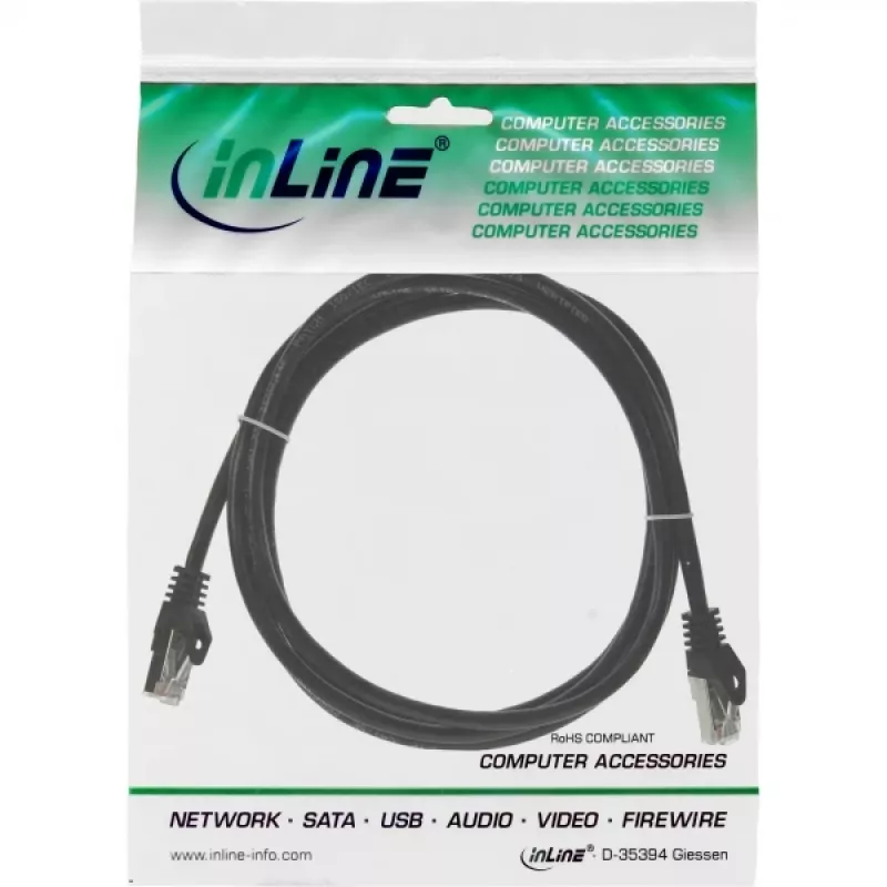 InLine paigakaabel F/UTP Cat.5e must 3 m