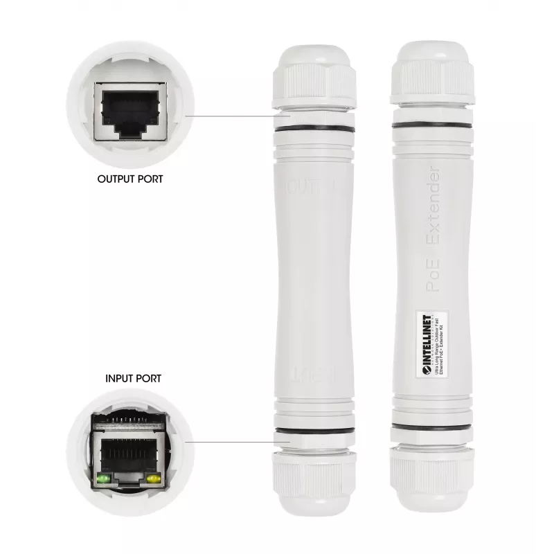 Intellinet Ultra Long Range Outdoor Fast Ethernet PoE+ Extender Kit 1000 m 95 W IP67