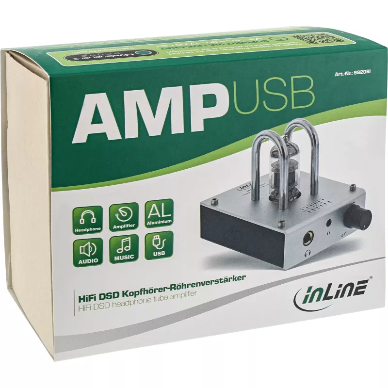 InLine AmpUSB, Hi-Res AUDIO HiFi DSD USB Audio DAC, vaakumtoru võimendi