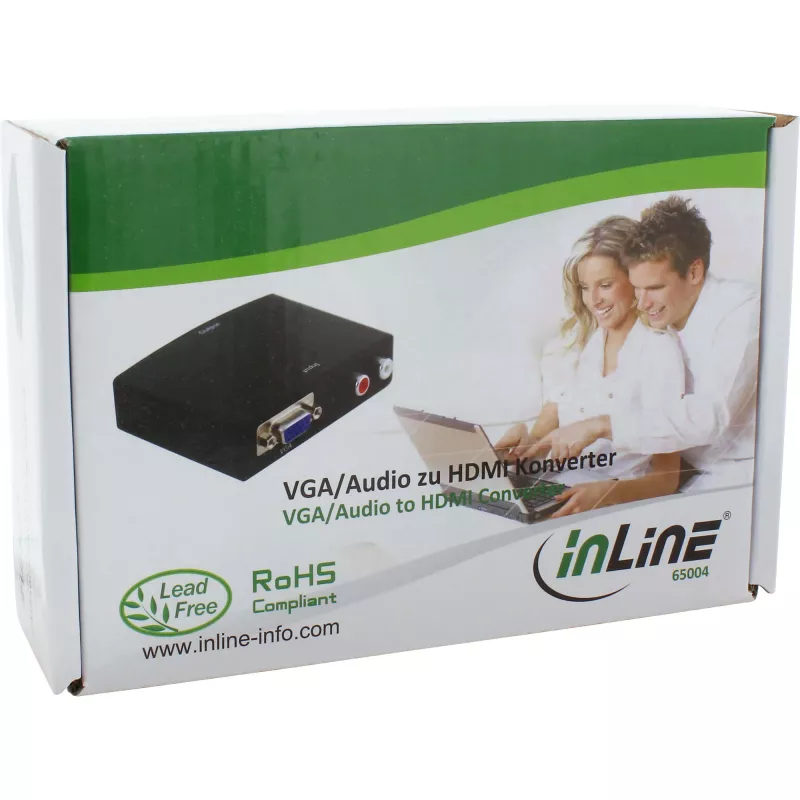 InLine Converter VGA + Audio to HDMI Input VGA and RCA Audio Output HDMI