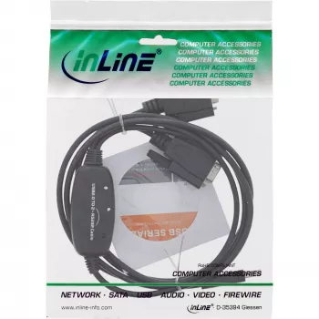 InLine USB 2.0 – 2x jadaadapteri kaabel, USB-tüüp A – 2x 9-kontaktiline SubD isane, 1,5 m