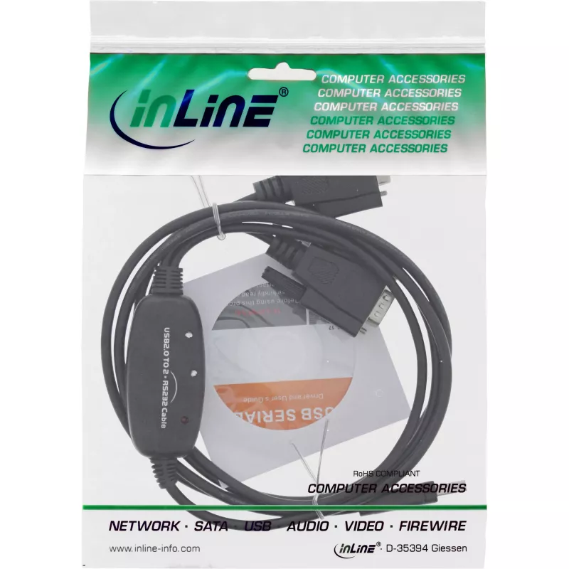 InLine USB 2.0 – 2x jadaadapteri kaabel, USB-tüüp A – 2x 9-kontaktiline SubD isane, 1,5 m