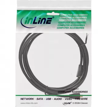 InLine Micro-USB 2.0 pikenduskaabel, Micro-B M/F, must/kuldne, 3 m