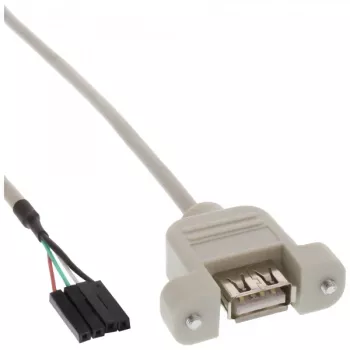 USB 2.0 adapterkaabel InLine 33440F 0,60 m USB A-pesa / pistikupesa