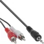 Audio kaabel 2x RCA male / 3.5mm Stereo male 1.5m InLine 89939S