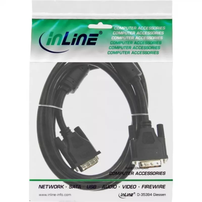 DVI-I kaabel 24+5 M/M Dual Link InLine 17793 3 m