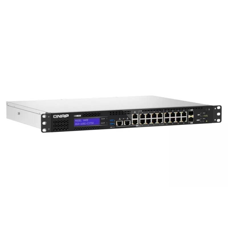 QNAP QGD-1602-C3758-16G võrgulüliti Hallatav L2 2.5G Ethernet (100/1000/2500) Must, Hall