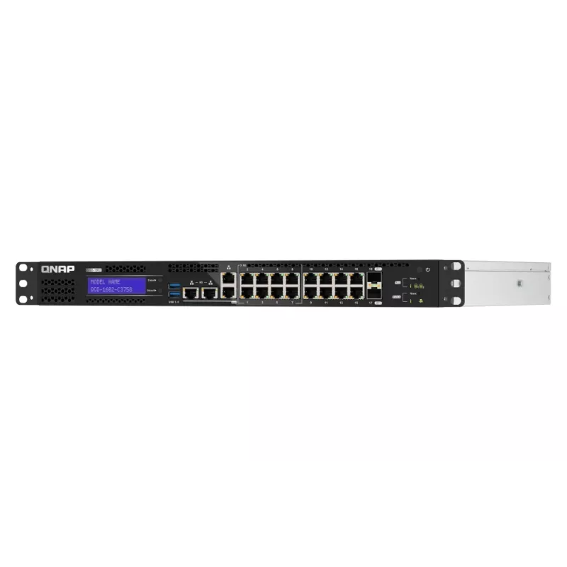 QNAP QGD-1602-C3758-16G võrgulüliti Hallatav L2 2.5G Ethernet (100/1000/2500) Must, Hall