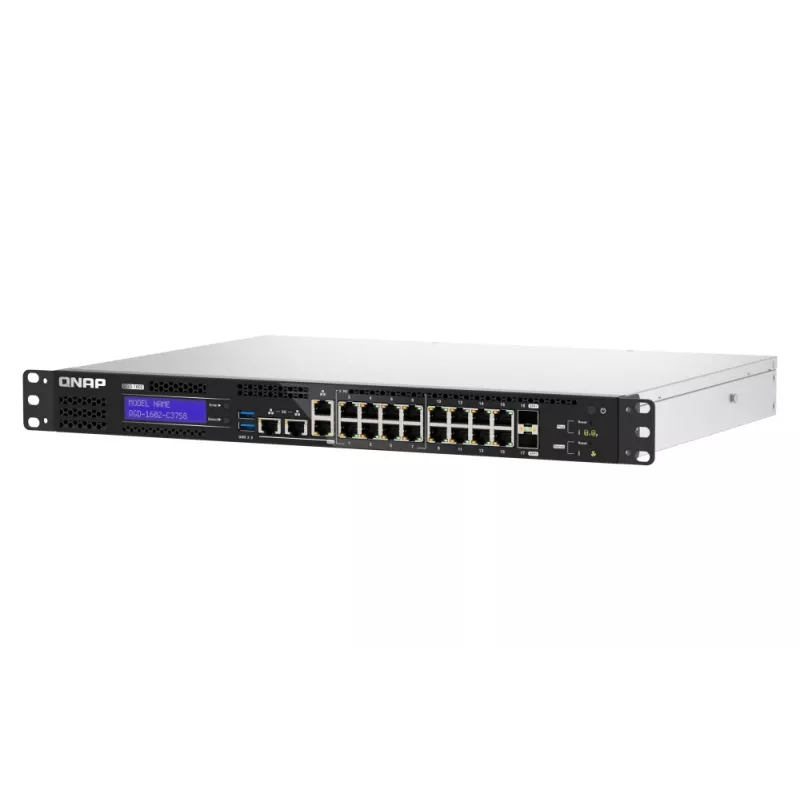 QNAP QGD-1602-C3758-16G võrgulüliti Hallatav L2 2.5G Ethernet (100/1000/2500) Must, Hall
