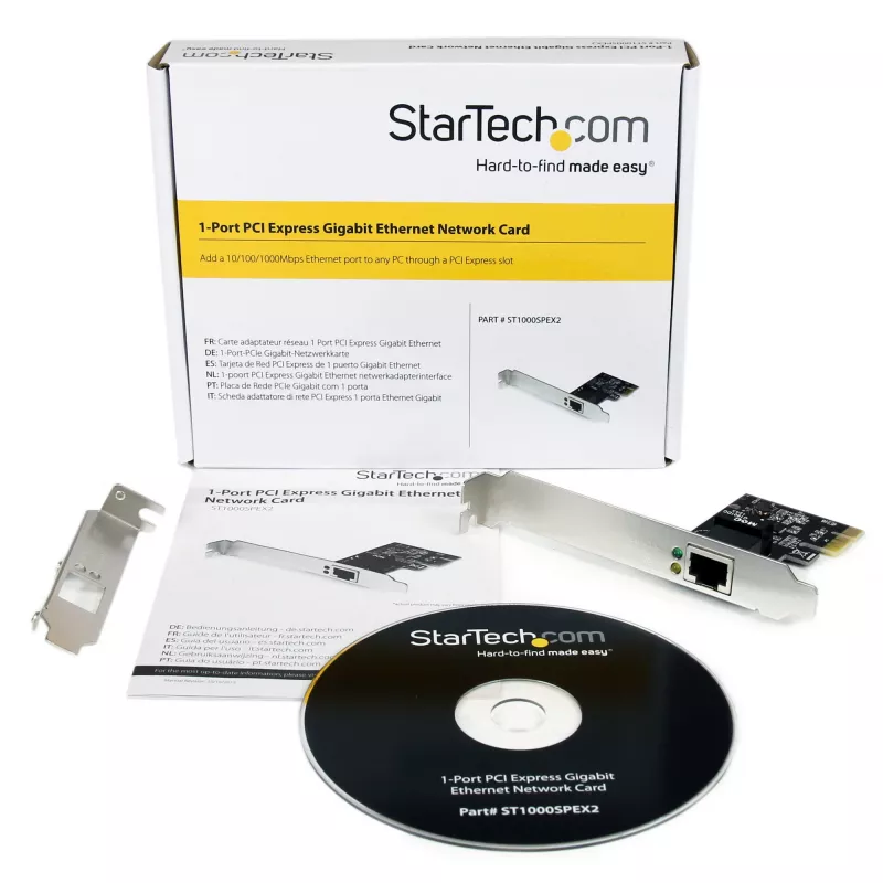 StarTech.com 1 pordiga PCI Express PCIe Gigabit võrguserveri adapteri NIC-kaart – kahe profiiliga
