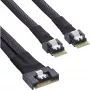 InLine õhuke SAS kaabel, SFF-8654 8i kuni 2x SFF-8654 4i, 0.5m