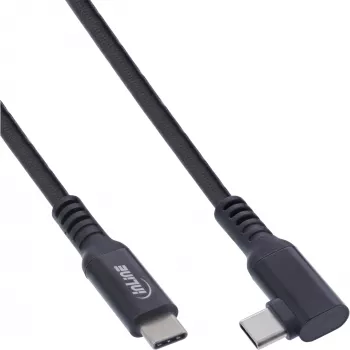 InLine USB 3.2 Gen.1 kaabel, USB USB-C isane/isane nurga all VR-i jaoks, must, 5m