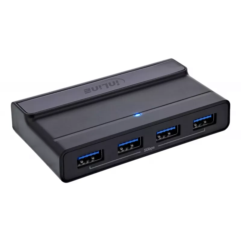 InLine 60604I USB-C jagamislüliti 4-pordilise USB-jaoturiga