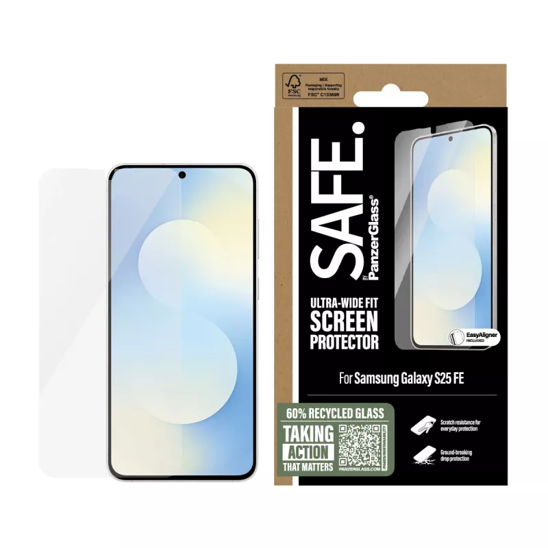 PanzerGlass SAFE. by ® ekraanikaitse Samsung Galaxy S25 FE 5G | ülilai sobivus EasyAligneriga