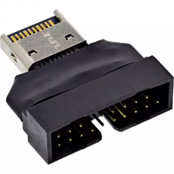 InLine 33446T kaabli soovahetaja USB Type-E Key A, 20-kontaktiline USB 3.0 päis, 19-kontaktiline Must
