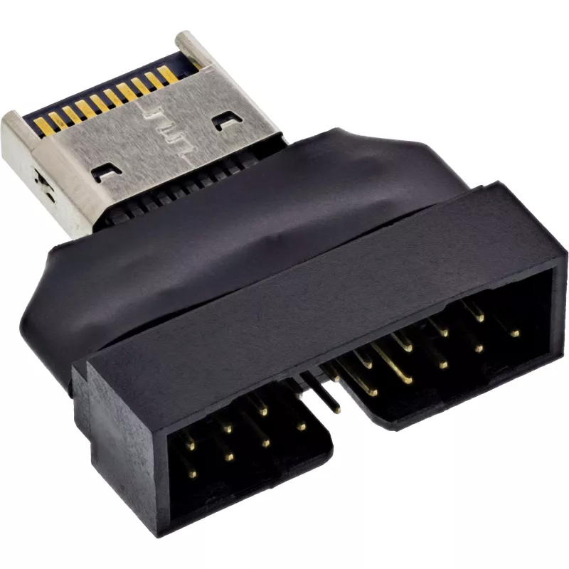 InLine 33446T kaabli soovahetaja USB Type-E Key A, 20-kontaktiline USB 3.0 päis, 19-kontaktiline Must