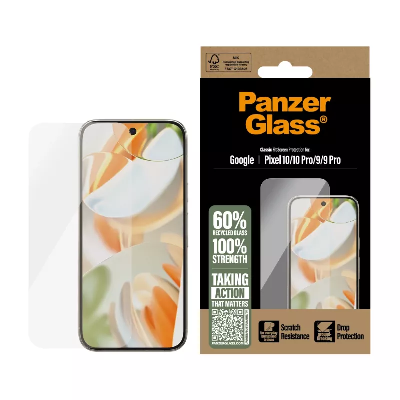 PanzerGlass ® ekraanikaitse Google Pixel 10 | 10 Pro 5G | 9 5G | 9 Pro 5G | Classic Fit