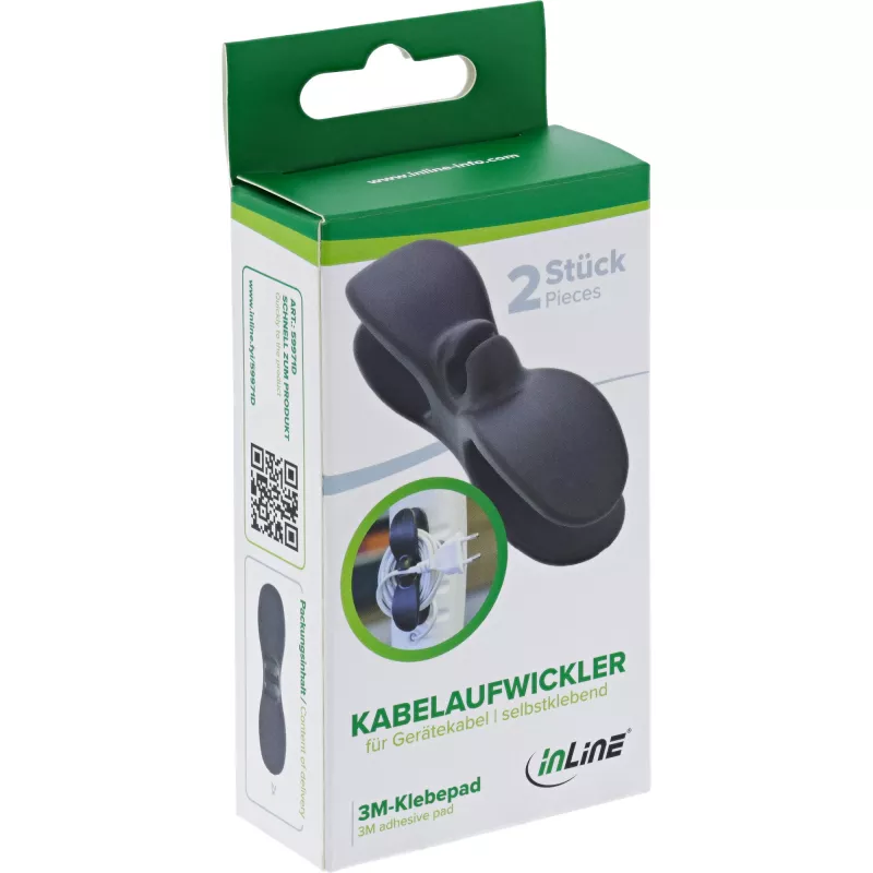 InLine 59971D kaablikorraldaja universaalne kaablihoidik must 2 tk