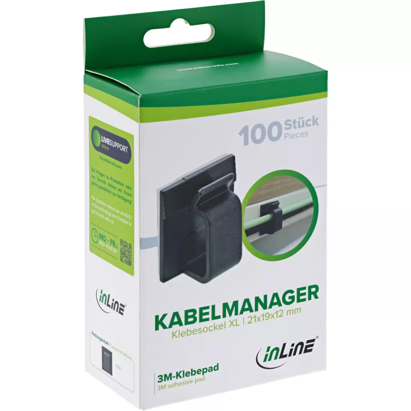 InLine 59971H kaablikorraldaja universaalne kaablikonks must 100 tk