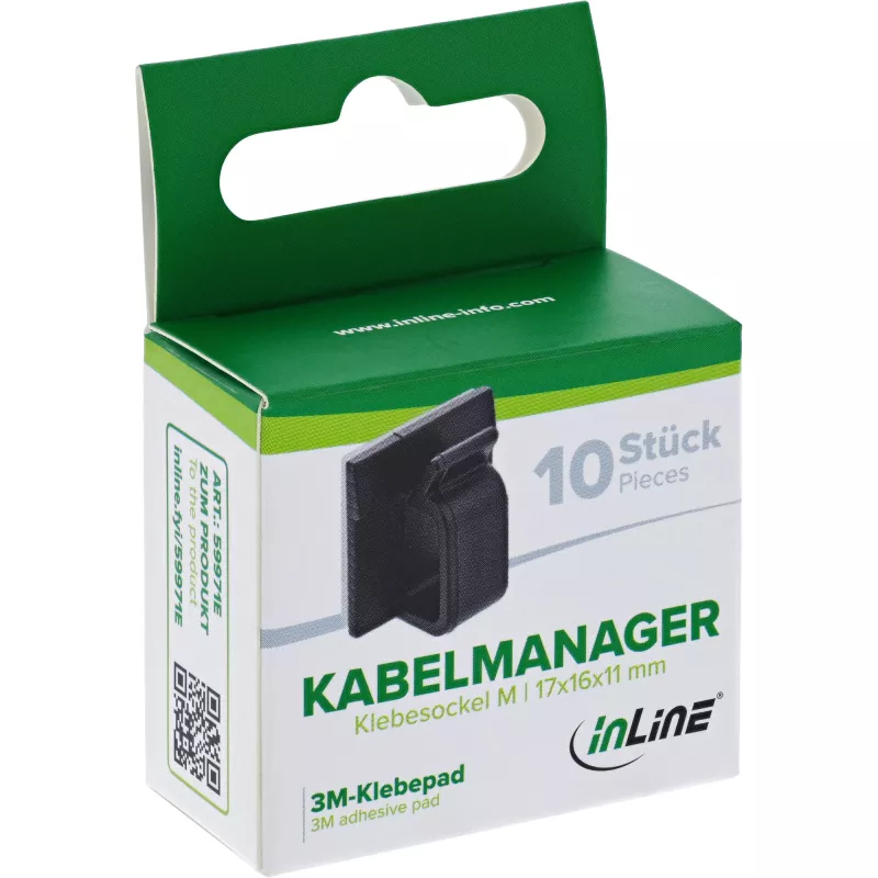 InLine 59971E kaablikorraldaja universaalne Kaablikonks Must 10 tk