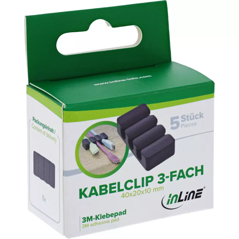 InLine 59971J kaablikorraldaja Universaalne Kaabliklamber Must 5 tk