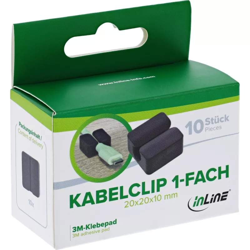 InLine 59971I kaablikorraldaja Universaalne Kaabliklamber Must 10 tk