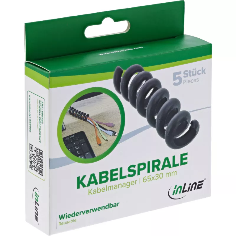 InLine 59972C kaablikorraldaja Universaalne Kaablikest Must 5 tk