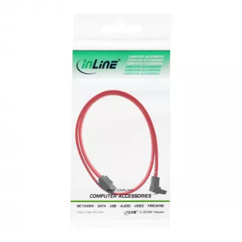 InLine SATA-kaabel 150/300/600 S-ATA ühendustele nurga all, lukustusklambritega, 90°, 0,5 m