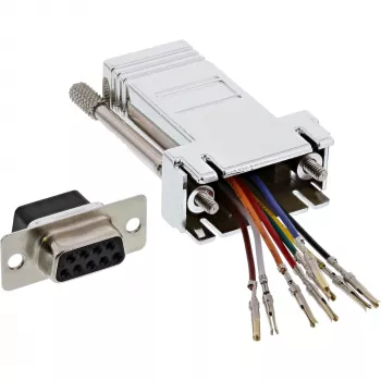 InLine Adapter DB9 emane / RJ45 8P8C emane metallkattega korpus 68889L
