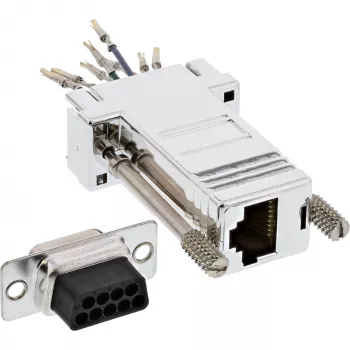 InLine Adapter DB9 emane / RJ45 8P8C emane metallkattega korpus 68889L