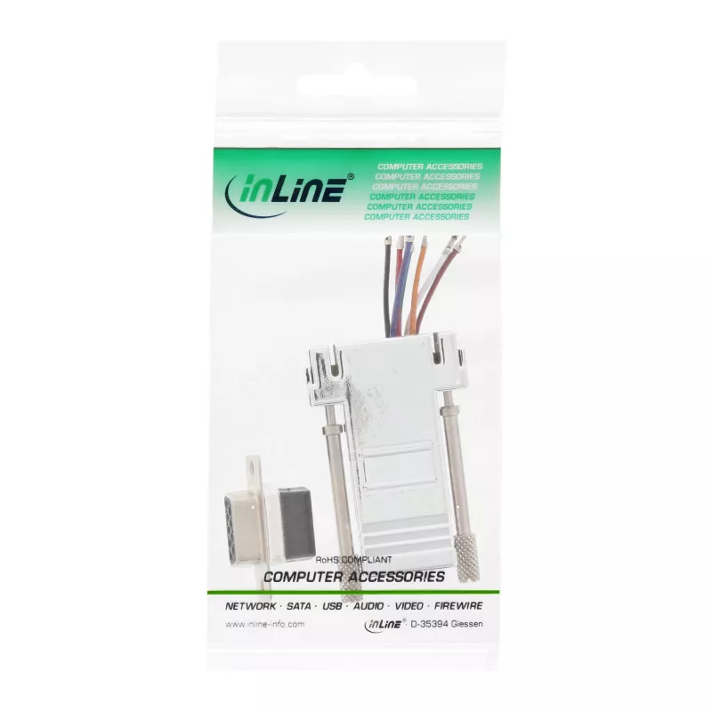 InLine Adapter DB9 emane / RJ45 8P8C emane metallkattega korpus 68889L