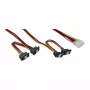 InLine sisemine toite Y-kaabel 1x Molex / 4x SATA nurga all riividega 0,40+0,55 m