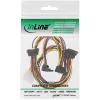 InLine sisemine toite Y-kaabel 1x Molex / 4x SATA nurga all riividega 0,40+0,55 m