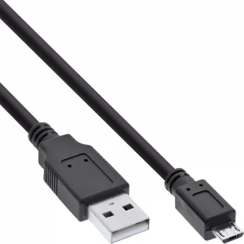 InLine Micro USB 2.0 kaabel USB Type A-pistik / Micro-B-pistik, must, 2m