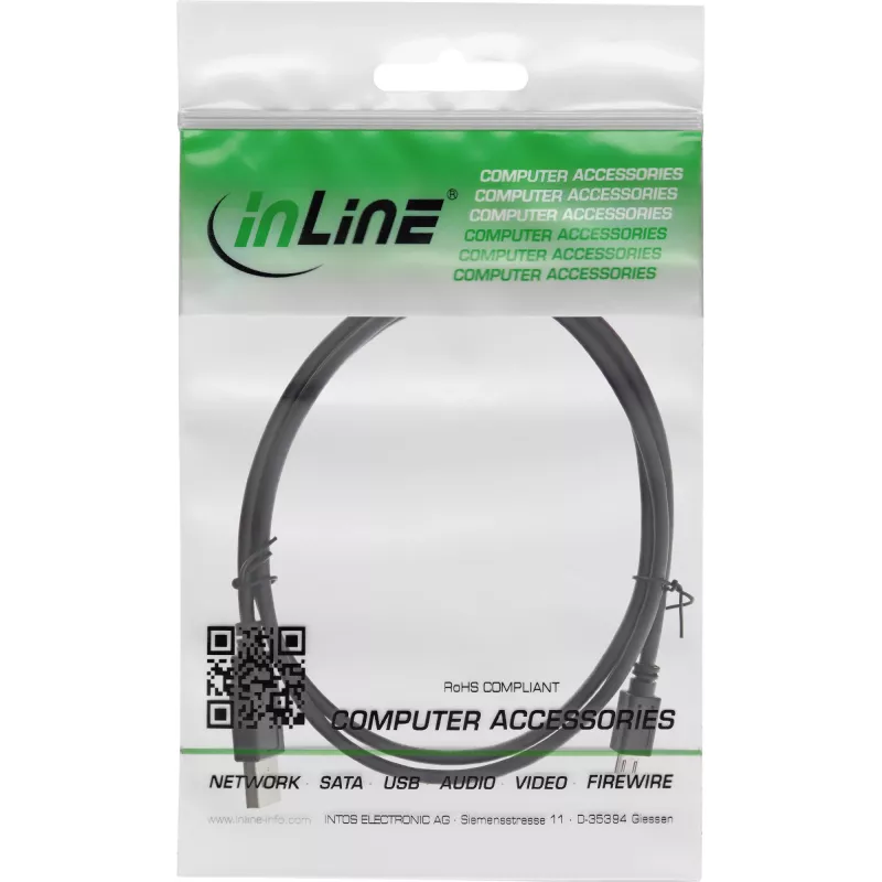 InLine Micro USB 2.0 kaabel USB Type A-pistik / Micro-B-pistik, must, 2m