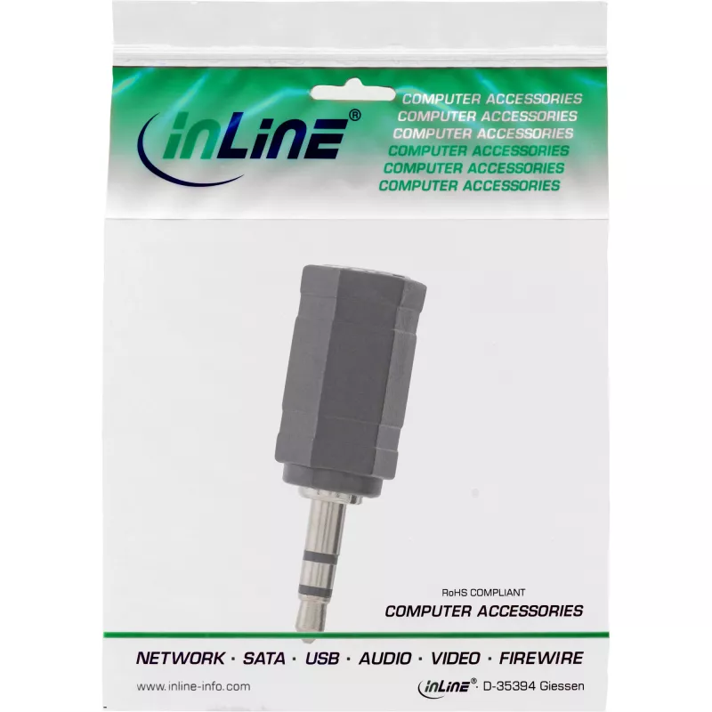 Audioadapter 2,5 mm pesa emane / 3,5 mm pistik isane Stereo InLine 99309