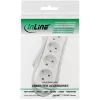 InLine pistikupesade jaotur, 4-suunaline maanduskontaktiga CEE 7/3, valge, 3 m