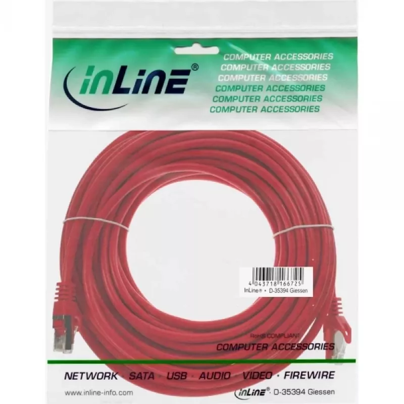 InLine patch-kaabel F/UTP Cat.5e punane 10m