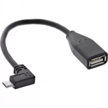 InLine Micro USB OTG adapterkaabel Micro-B-pistik nurga all USB A emasele 0,1 m