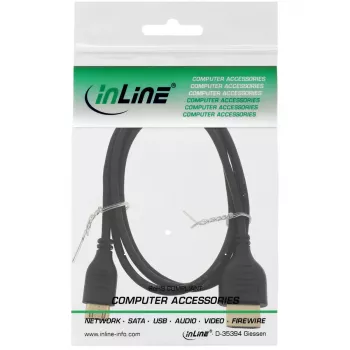 InLine High Speed HDMI-kaabel Ethernetiga, AM/CM, üliõhuke, must/kuldne, 1m
