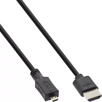 InLine kiire HDMI-kaabel koos Ethernetiga, AM/DM, üliõhuke, must/kuldne, 1 m