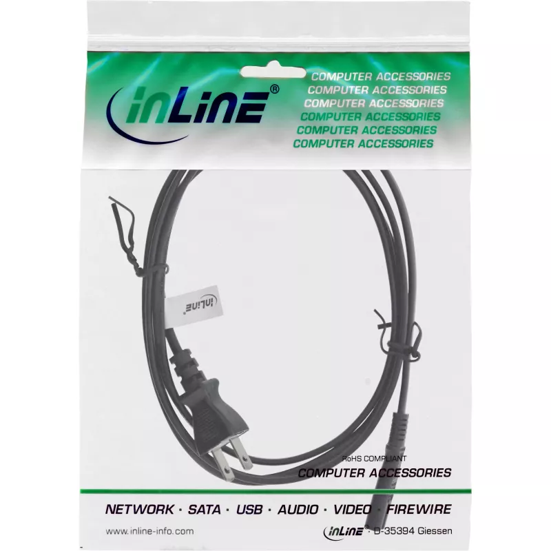 InLine Japan Euro8 IEC-C7 toitekaabel, must, 1,8 m