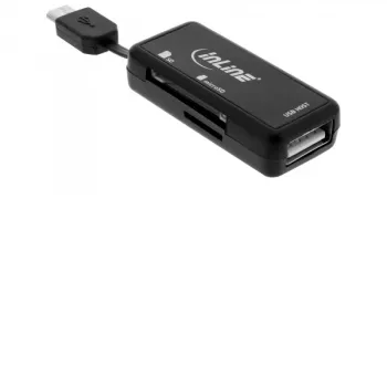 InLine OTG Card Reader Dual Flex SD-le, microSD-le koos USB-pordi ja 2 kaardipesaga