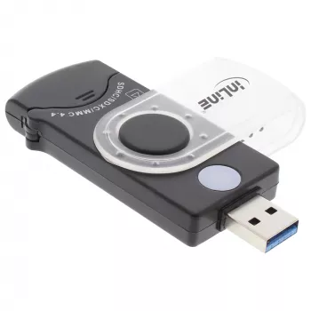 InLine USB 3.0 mobiilne kaardilugeja 2 pesaga SD SDHC SDXC microSD jaoks
