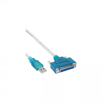 USB Printer kaabel InLine 33397I 1.8m Type A male to DB25 female