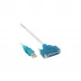 USB Printer kaabel InLine 33397I 1.8m Type A male to DB25 female